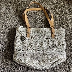 White Crocheted Hobo Bag
